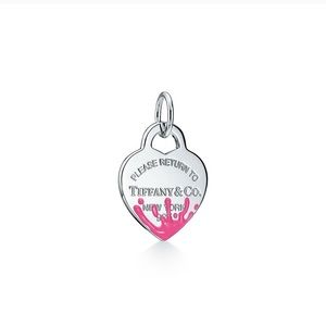 Tiffany Color Splash Heart Tag -Pink